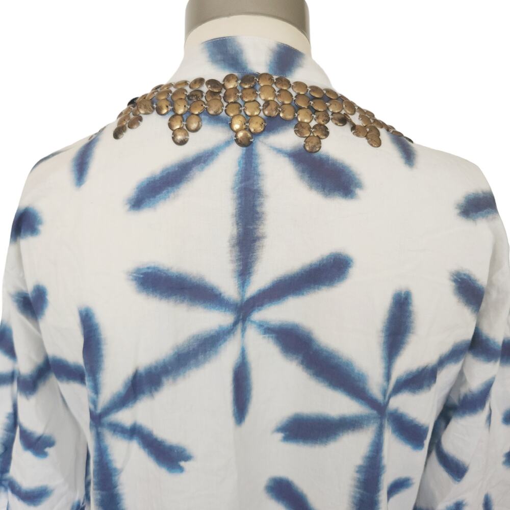 FIGUE Thandie Kaftan boho caftan tie dye beaded midi dress in Izu floral Size S - Picture 7 of 11